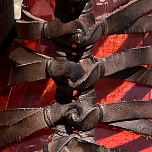 Audrey Brooke Leather Gladiator Wedge Sandals DK Brown SZ 7 NWOT - Picture 8 of 12